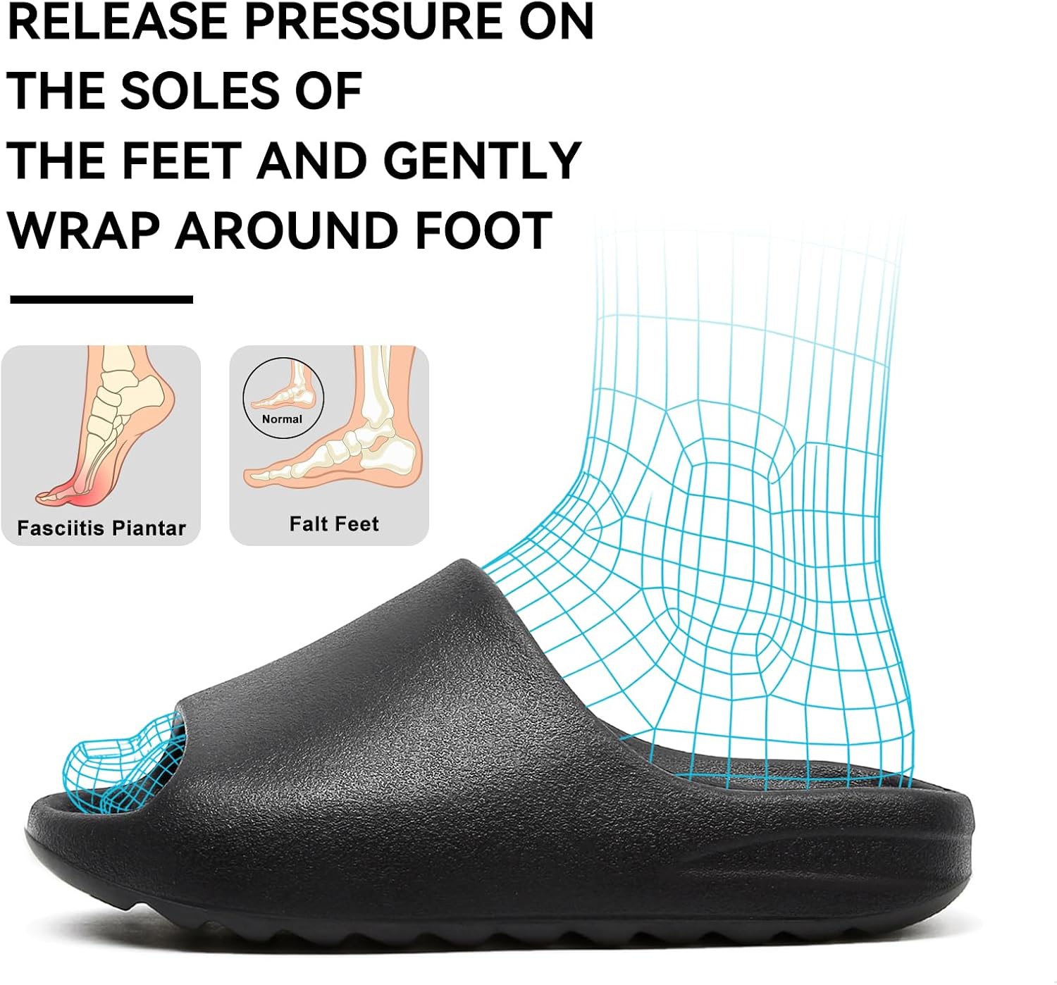Zenithra Cloud Slides Women Men Platform Slippers, Non-Slip Quick-Dry Lightweight Summer Sandals, Thick Sole EVA Bathroom Shower Shoes for Indoor Outdoor, Beach Pool Yoga