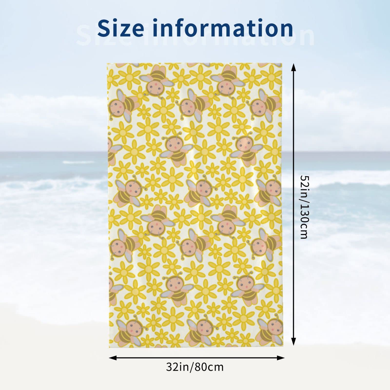 BZAXXQI Passion Fruit Print Beach Towel - Quick Dry, Super Soft Microfiber, 130x80cm, For Bath, Pool, Travel & Camping - View #10