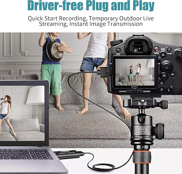 Scheda Acquisizione Video, 4K 1080P Capture Card, USB 2.0 Video Capture, Adattatore HDMI USB, Plug & Play, Adatto per Giochi Streaming Videoconferenza Enseñanza - 5