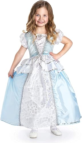 Miniatura 2 de Little Adventures Disfraz de princesa Cenicienta (para edades de 3 a 5 años) con vestido de muñeca a juego, lavable a máquina, vestido de fiesta y
