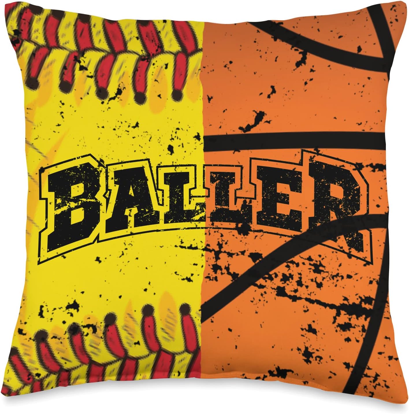 Basketball Softball Girl Funny Throw Pillow