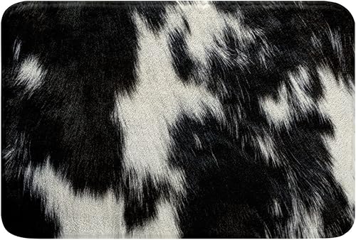 Miniatura 4 de Tapete absorbente de piel de vaca, piel de vaca lechera, antideslizante, para casa de campo, microfibra de vaca, decoración de habitación, piel de