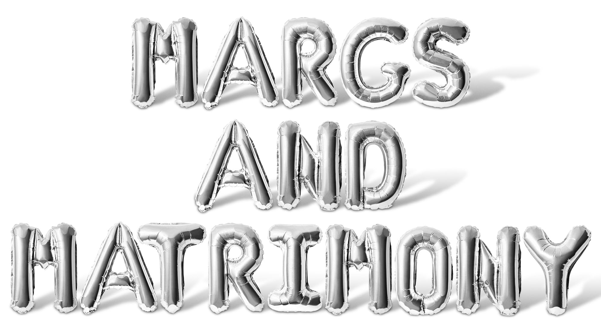 Floating Away Balloon Company Letter s - MARGS AND MATRIMONY 16" Inch Alphabet Letters Foil Mylar Bachelorette Party Banner (Silver)