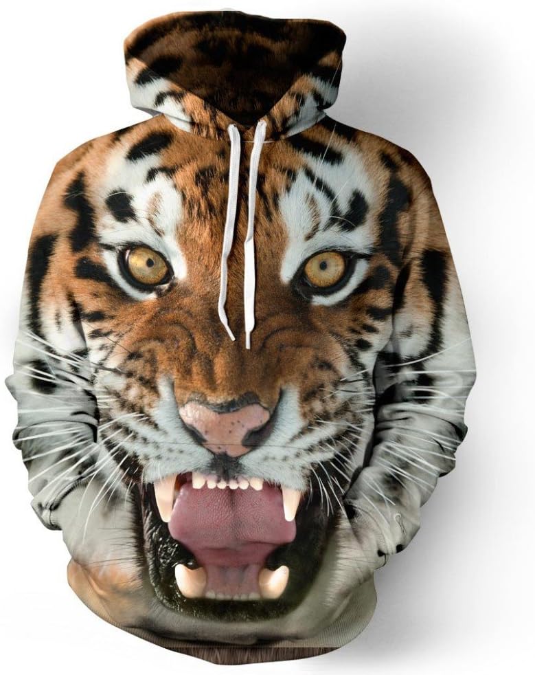 Men/Women Hoodies Hooded College Jacket 3D Print Tiger Men Sweatshirt Long Sleeve Cap Hoodies Lovely Tracksuit Hoody-XXXL
