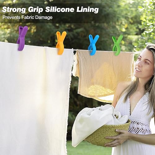 Miniatura 7 de Pinzas de madera de 3.3 pulgadas, 60 piezas, pinzas de madera resistentes para colgar ropa, fotos, manualidades, al aire libre