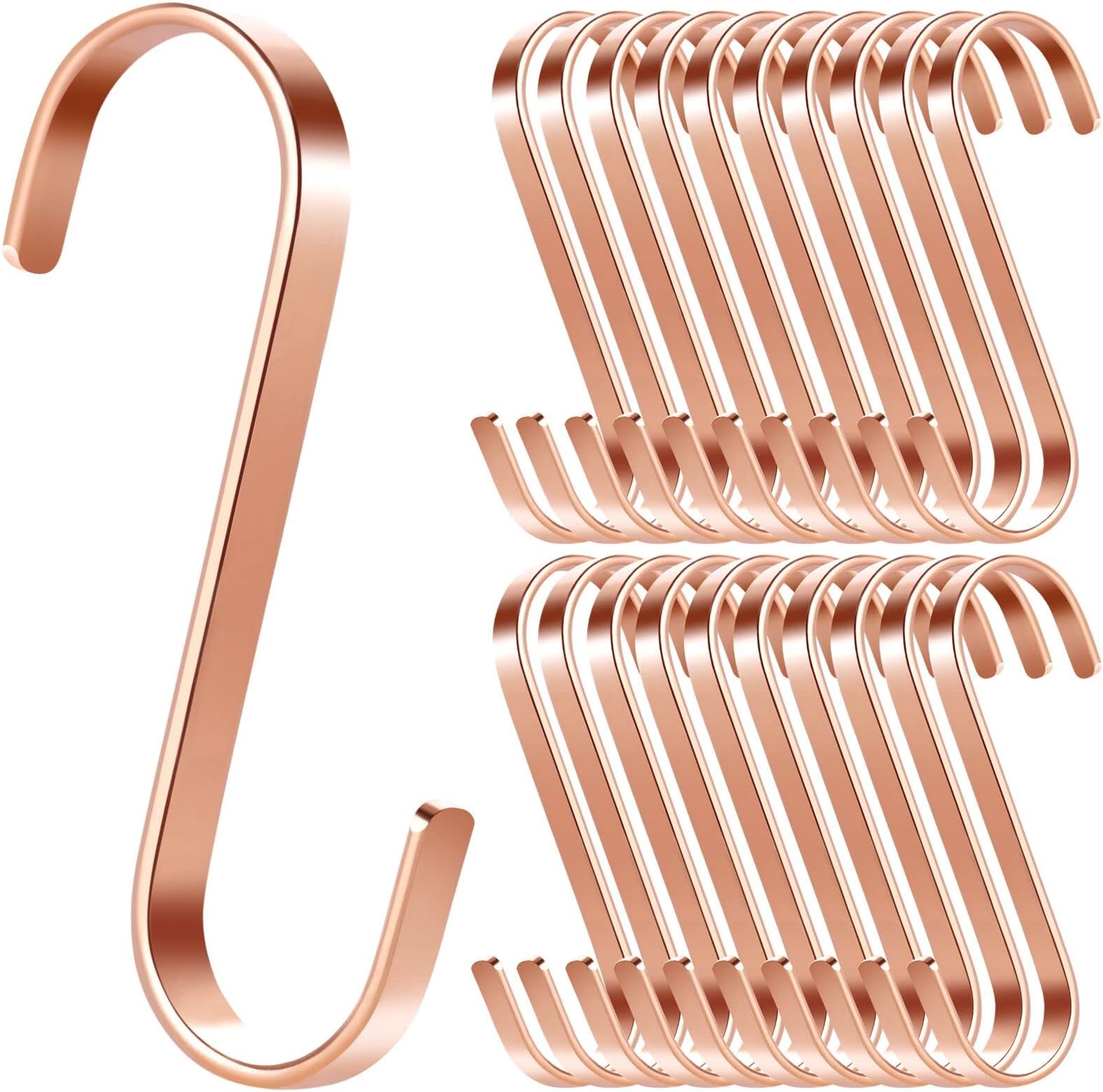 Homewit 20Pcs S Hooks for Hanging,S Hook 7.7cm Flat Metal,S-Shaped Hooks for Kitchen,Utensils,Tools,for Plants,Towels,Clothes,Pot,Pan Hanger,Weight-Capacity-10kg,3.03 inch