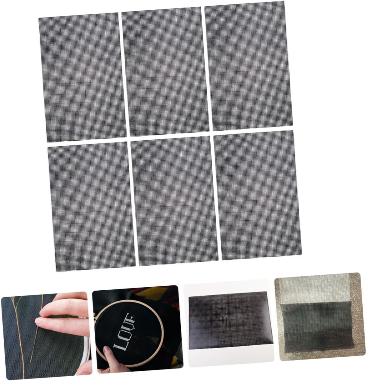 Tofficu 6pcs Plastic Mesh Sheets for Crochet Projects Flexible Material for Crafts Easy to Cut for Embroidery Sewing and Bag Making