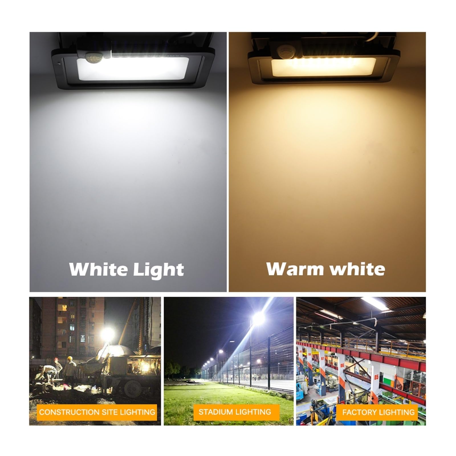 Reflektory LED na zewnątrz, Reflektor LED PIR Czujnik Ruchu Reflektor LED Światło Halogenowe Wodoodporny IP66 Reflektor Ścienny Oświetlenie Zewnętrzne Biały Ciepły Biały na podwórko, parking, patio, p