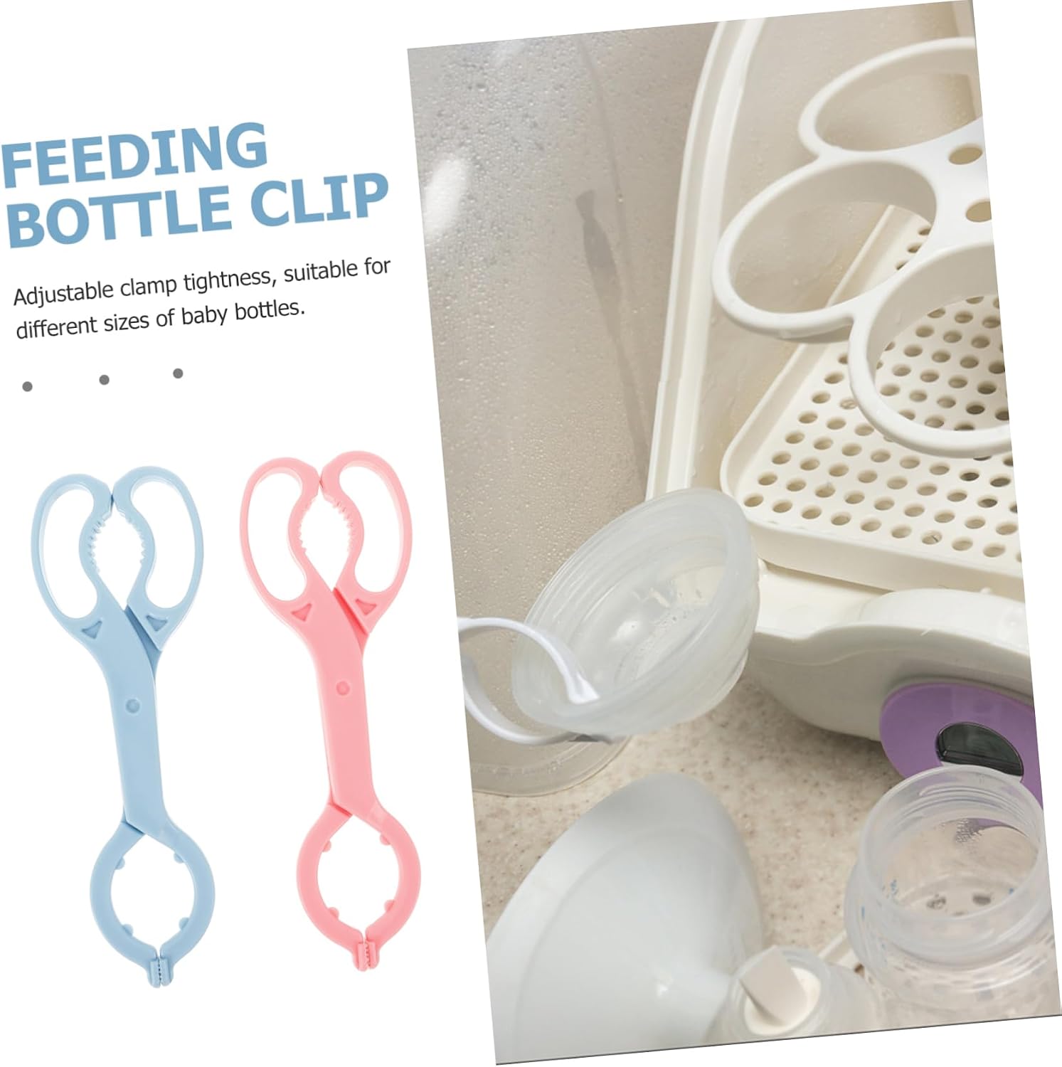 2Pcs Nonslip Feeding Bottle Clamp Bottle Tong for Safe Lifting and Pouring for Cleaning Items Designed for Hot Bottles and Canning Jars