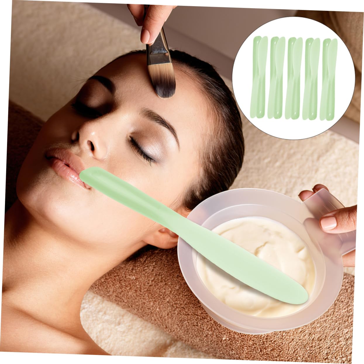 Healeved 60pezzi Spatole Silicone Per Trucco Strumenti Multifunzionali Per Miscelare Cosmetici e Fondotinta Facili Da Pulire e Maneggiare Per Bellezza e Makeup Professionale