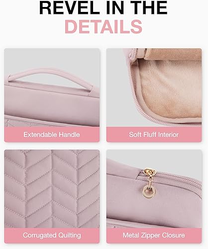 Miniatura 5 de BAGSMART Funda para laptop de 15 a 16 pulgadas con asa, funda acolchada para laptop para mujer, funda portátil para MacBook AirPro compatible con