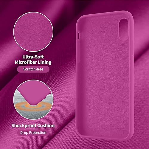 Miniatura 5 de Cordking Funda diseñada para iPhone XR, funda de silicona ultra delgada a prueba de golpes con forro de microfibra suave antiarañazos, 6.1 pulgadas,