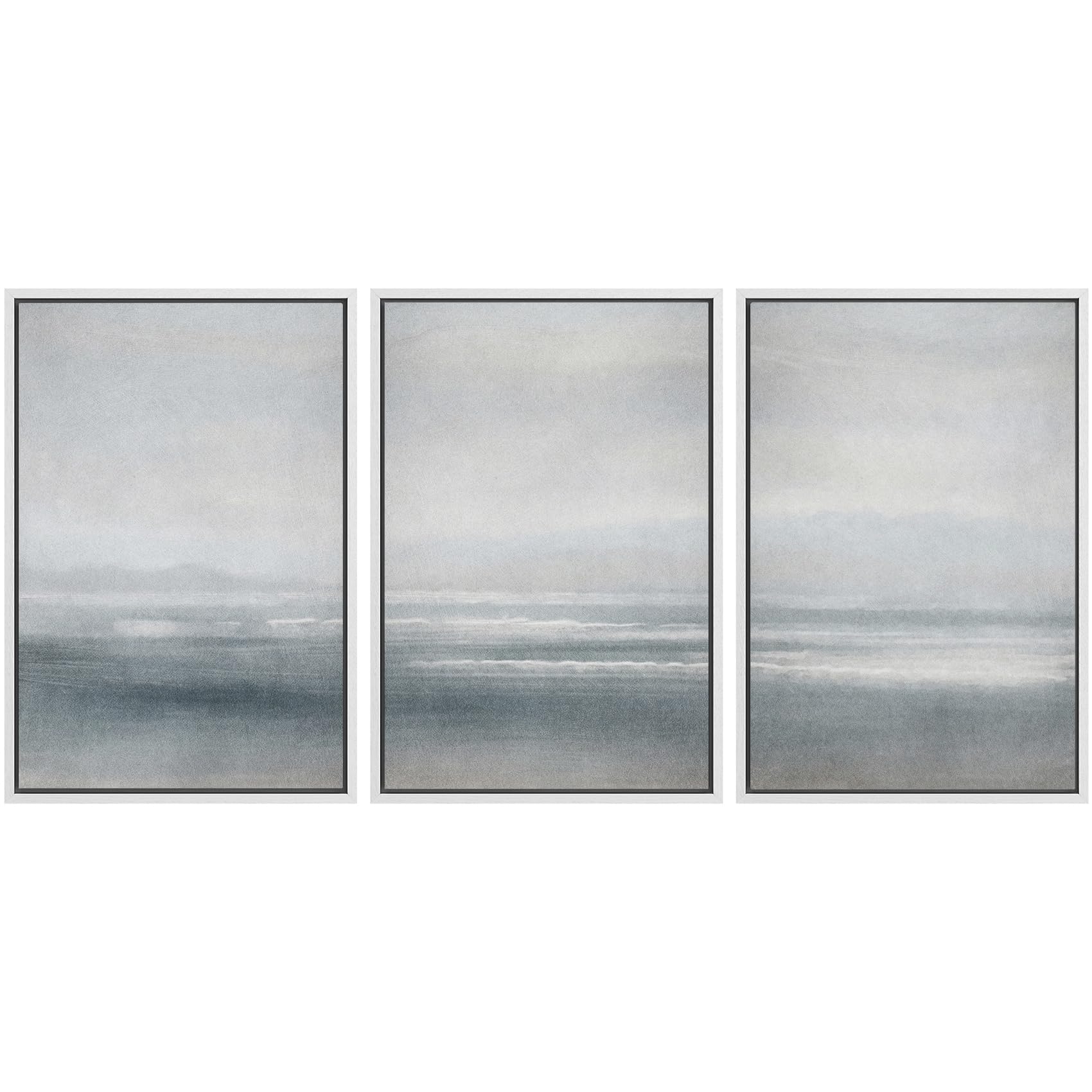 SIGNWIN Framed Canvas Print Wall Art Set Coastal Serenity Abstract Seaside Illustrations Modern Art Decorative Rustic Calm/Zen for Living Room, Bedroom, Office - 24"x36"x3 Natural — view 70