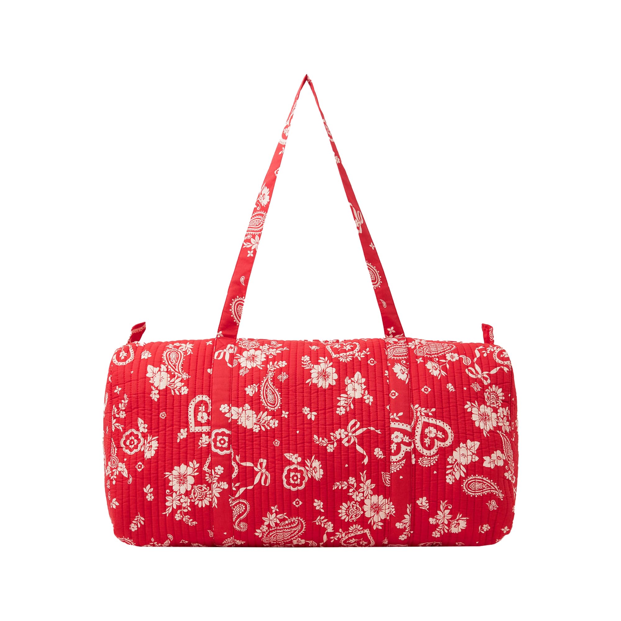 accessorize London Women's Red Paisley Weekend Bag | Quilted Travel Duffle Bag for Ladies | Large Floral Print Cabin Holdall with Zip Closure-picture-33