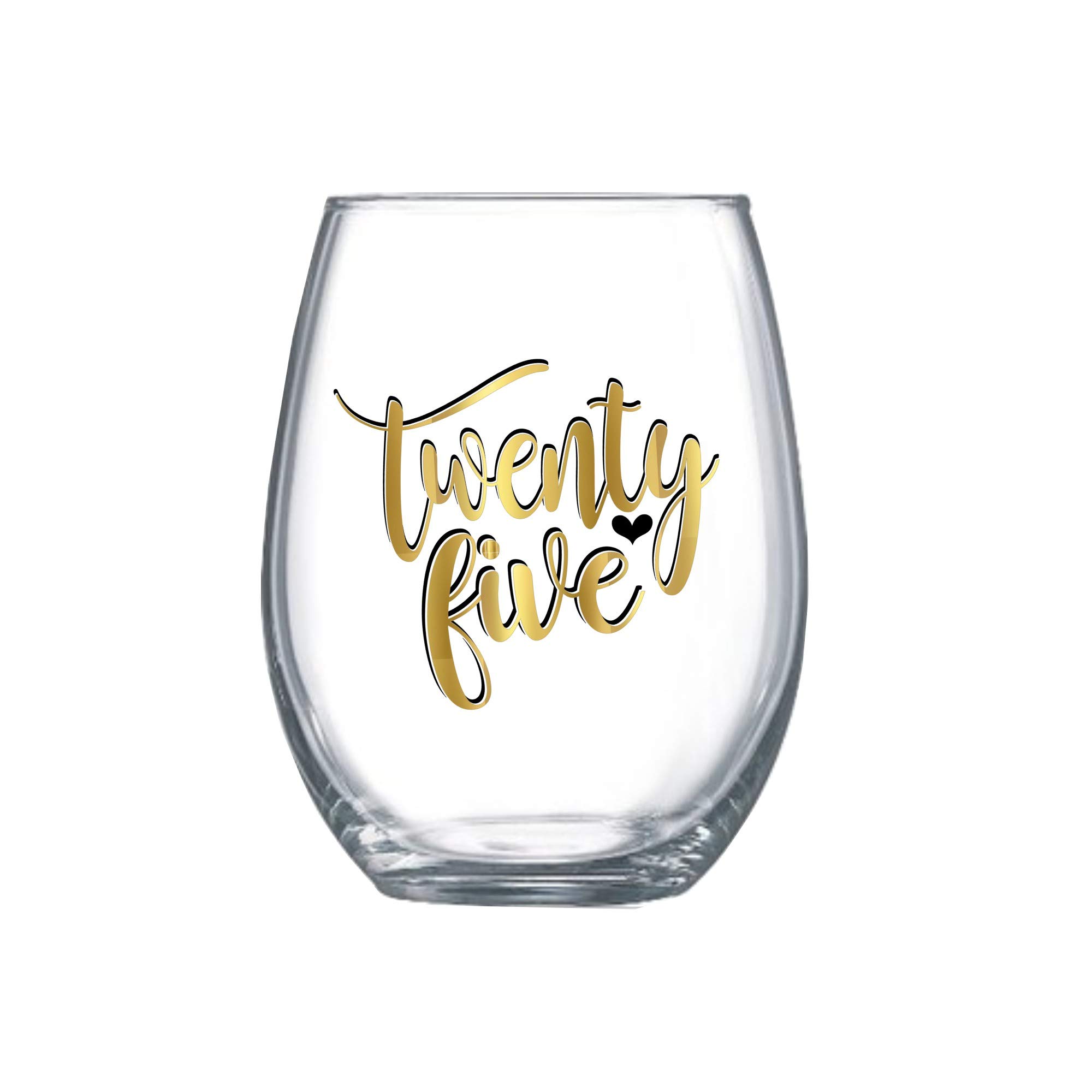 Amazon.com: 25th Birthday Gifts for Women Large Stemless Wine Glass 0079 :  Home & Kitchen