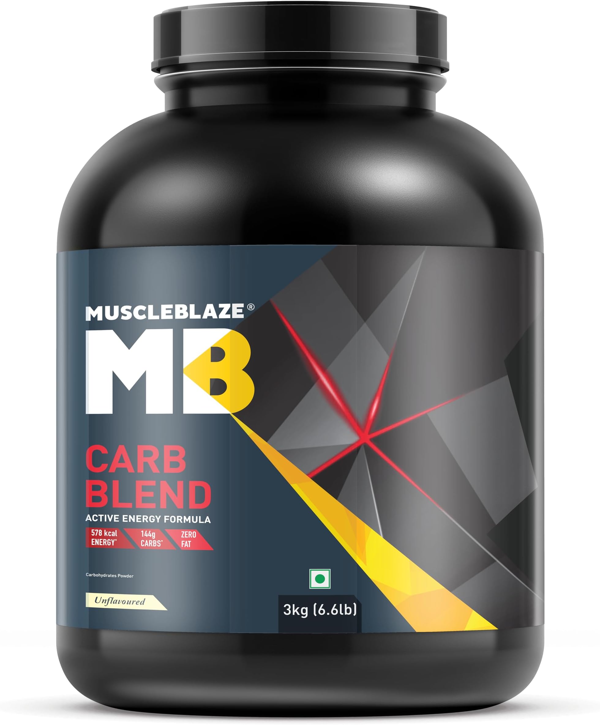 Carb Blend Powder, Unflavoured (40 Servings, 3Kg / 6.6lbs)| Active Energy Formula