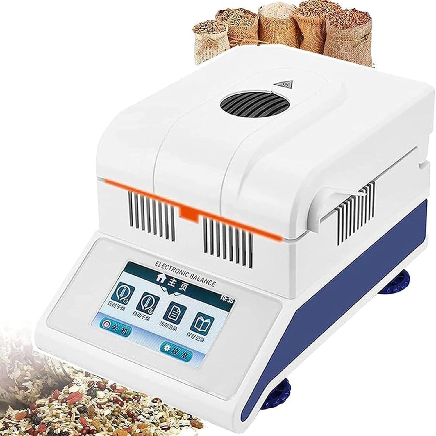 LQQYJSM LCD Halogen Moisture Analyzer Digital Lab Moisture Tester, Moisture Content Analyzer LCD Display, Temperature Control 60-160 ? for Agriculture, Medicine, Plastic,50g/0.005