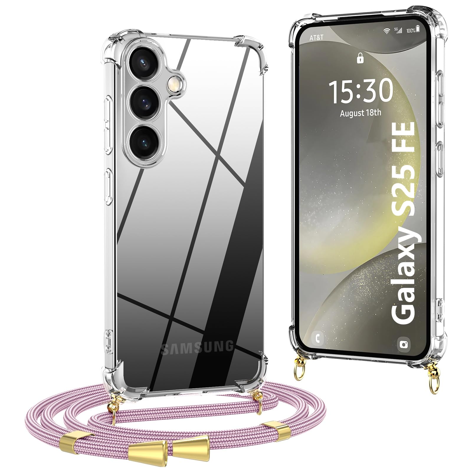 OLEPHY Handykette für Samsung Galaxy Hülle, | Necklace Hülle mit Band, Handyhülle zum Umhängen, Soft Transparent Case mit Kordel, Stoßfeste Schutzhülle,