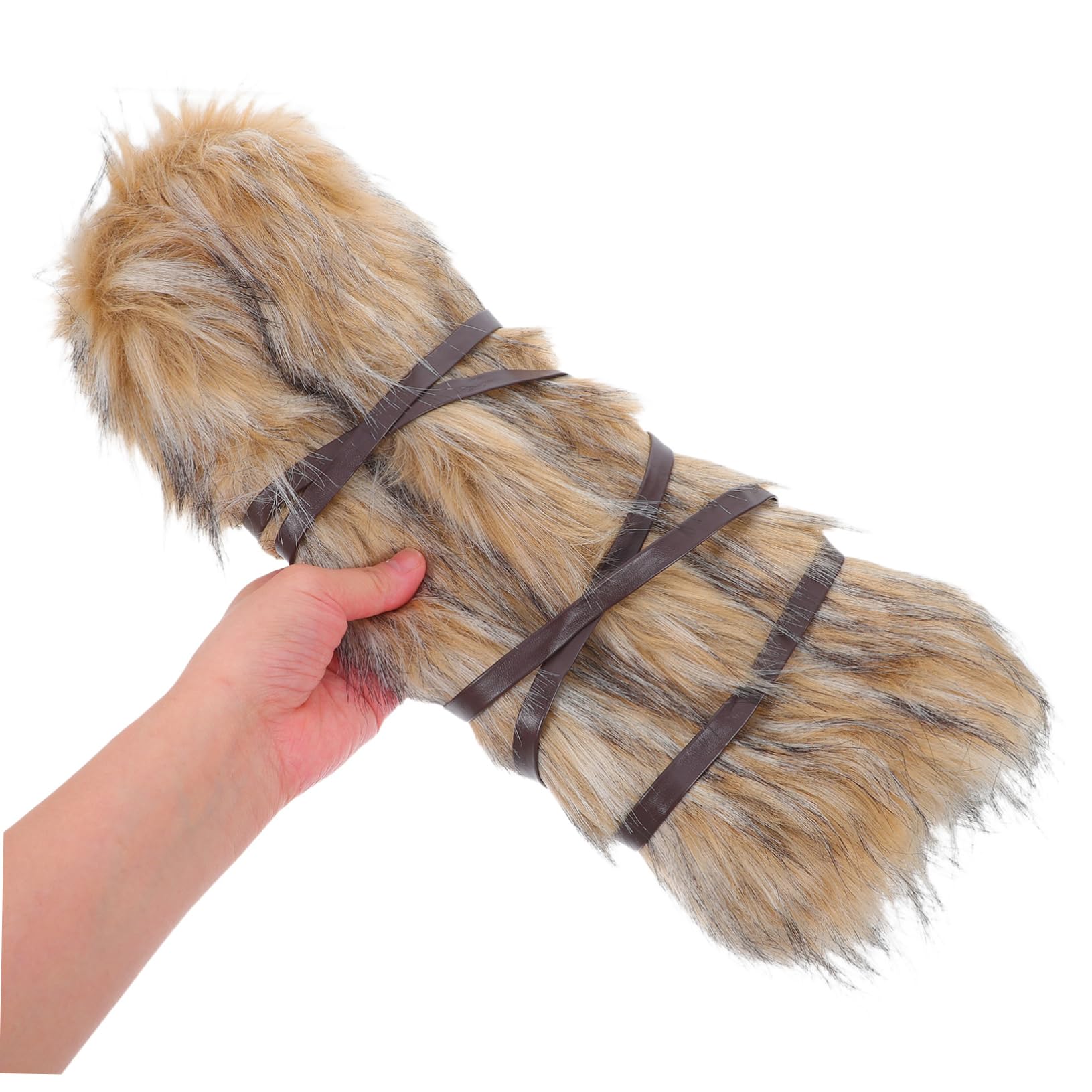 Gatuida Scaldamuscoli Pelosi in Pelliccia Sintetica Design Vichingo Vintage Cinghie Regolabili Calore e Comfort per Gambe Adatti Cosplay e da
