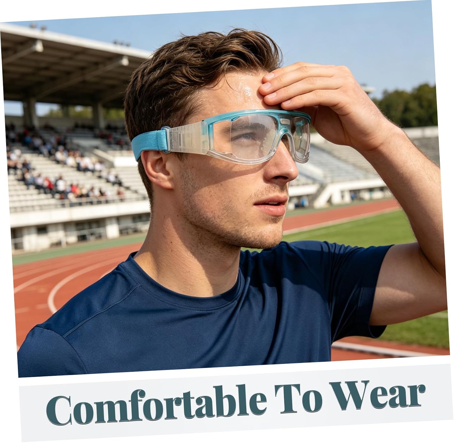 Adjustable Headband Sports Protective Goggles with Impact Resistance PC Frame for Football and Team Sports Training for Basketball and Racquetball