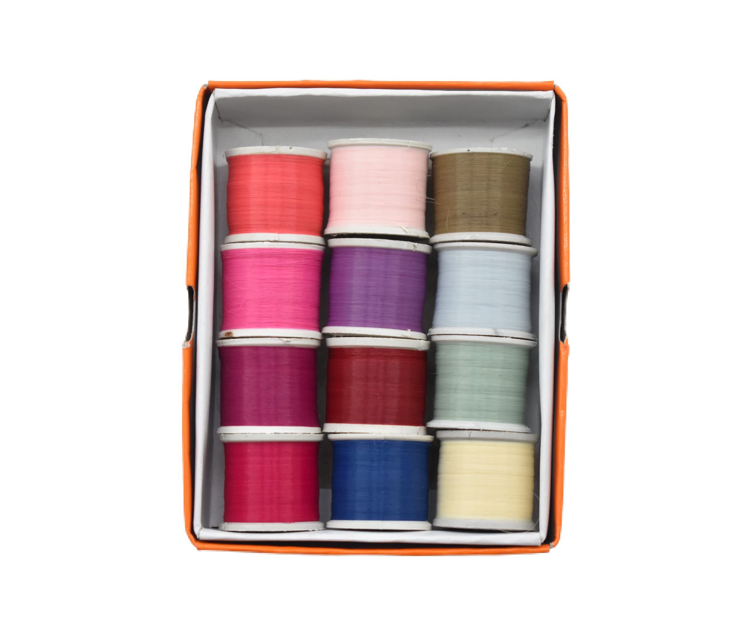 HUNNY- BUNCH® Nylon Thread for Beading, Quilting, Sewing, Hanging, Seed Beading, Hair Weaving, Embroidery and Craft Making and More(1 Box - 12 Pcs) (Shade - Multicolor)-image-27