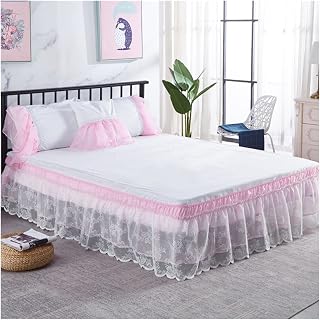 FGHOEV Two Layers Lace Bed Skirt Elastic Wrap Around Bed Cover Without Surface Bed Skirt Size Bed Decor (Color : D, Size : 180 * 200 * 40cm code)