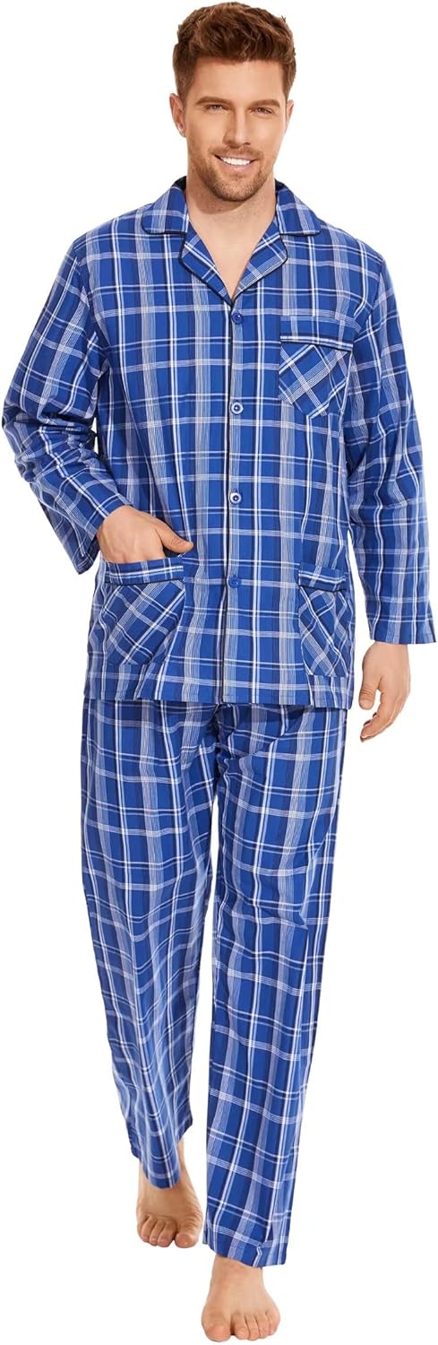 amaxer cotton pajama set for men 100% cotton pajamas soft PJS - Image 6