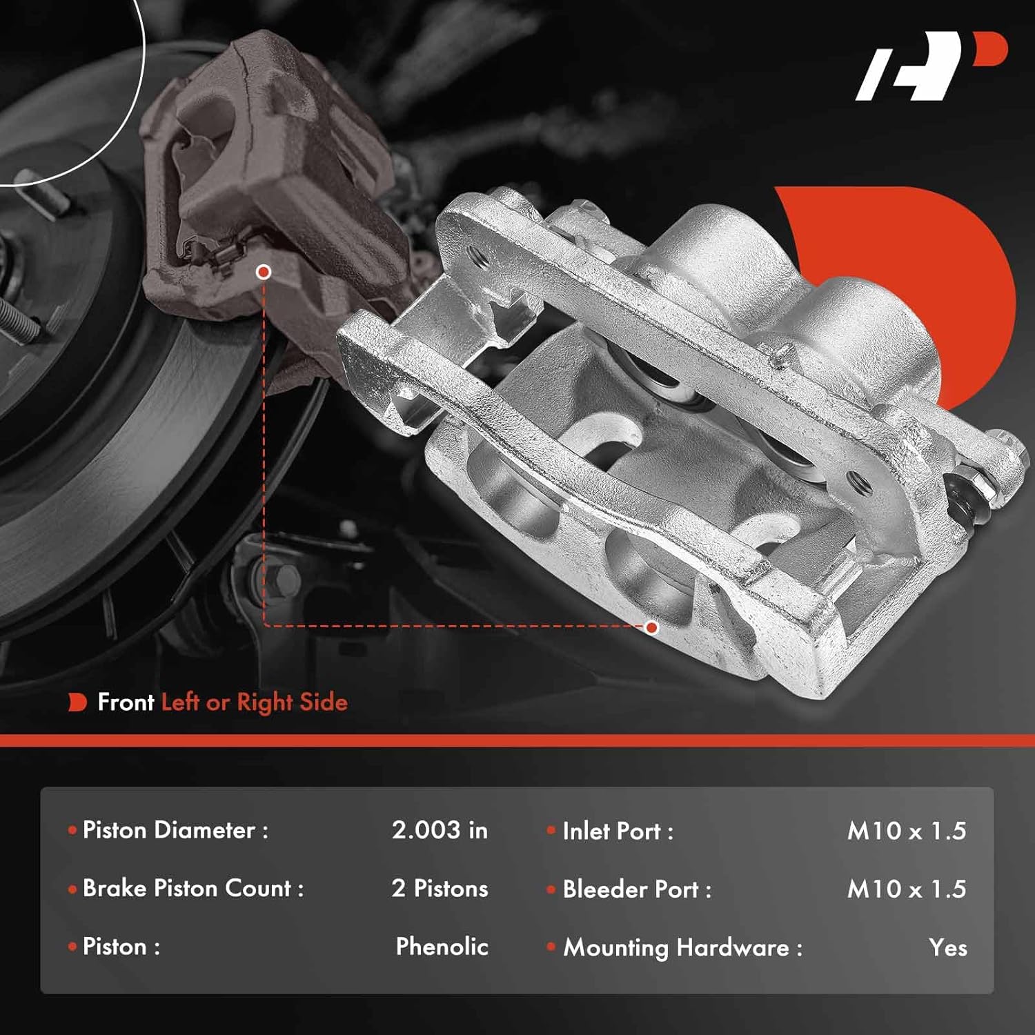A-Premium Front Left Disc Brake Caliper Assembly Compatible with Cadillac, Chevy and GMC Models - Escalade, Silverado 1500, Avalanche, Suburban, Express, Sierra, Yukon XL and more