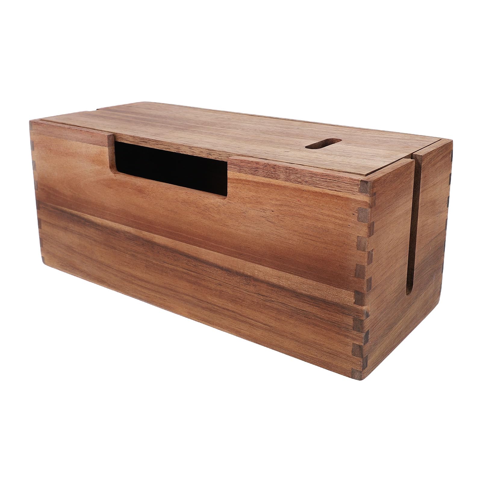 HEEPDD Scatola Portaoggetti Scatola Spegnicavo Organizzatore per Ciabatta Cavi TV Scrivania Organizzatore Cavi per Scrivania con Venature del Legno Design per Ufficio Casa Studio Gestione in ​​Legno
