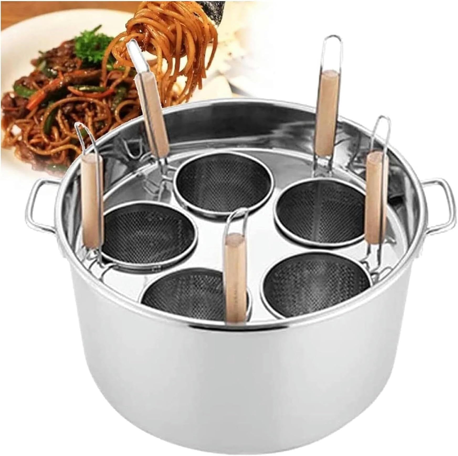 Pentole per la Pasta Pentola per la Pasta Cuocipasta in Acciaio Inox, Set per la Cottura della Pasta con cestello scolapasta, (3/4/5 Fori) Pentola per la Cucina di casa Pentola per