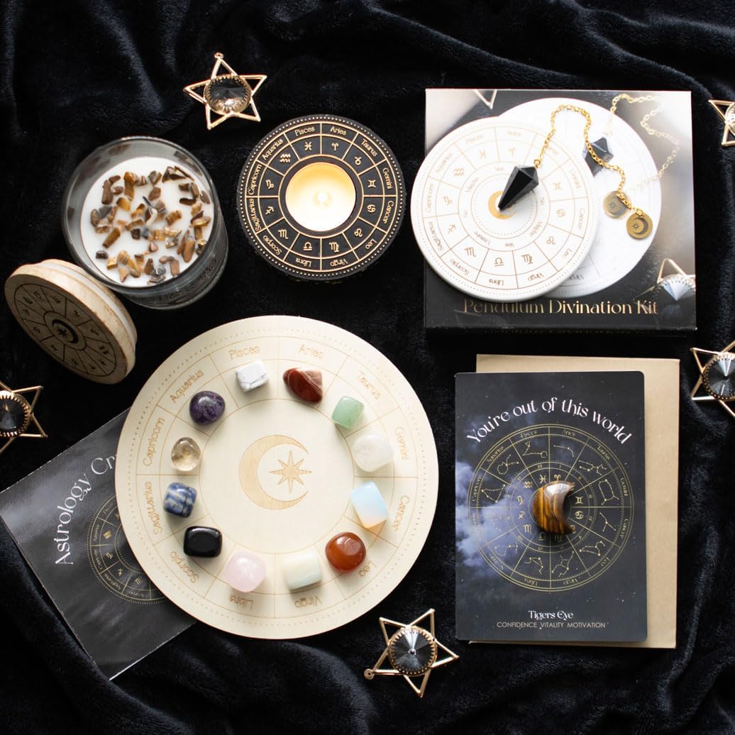 Something Different Astrology Wheel Crystal Grid Set (One Size) (Multicolored)