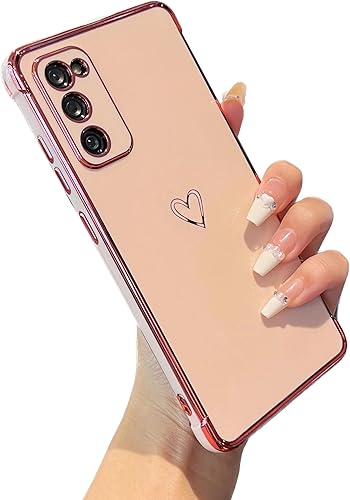 Vista 103 de ZTOFERA Funda diseñada para Samsung Galaxy A13 5G/Galaxy A04S, bonito borde chapado con patrón de corazones de amor con protección para lente