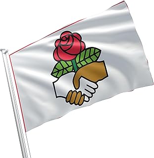 Democratic Socialists of America 3x5 ft Flag – White Political Banner for Rallies, Marches, and Collectors – Durable Nylon with Vivid Color, Double Stitched, Brass Grommets