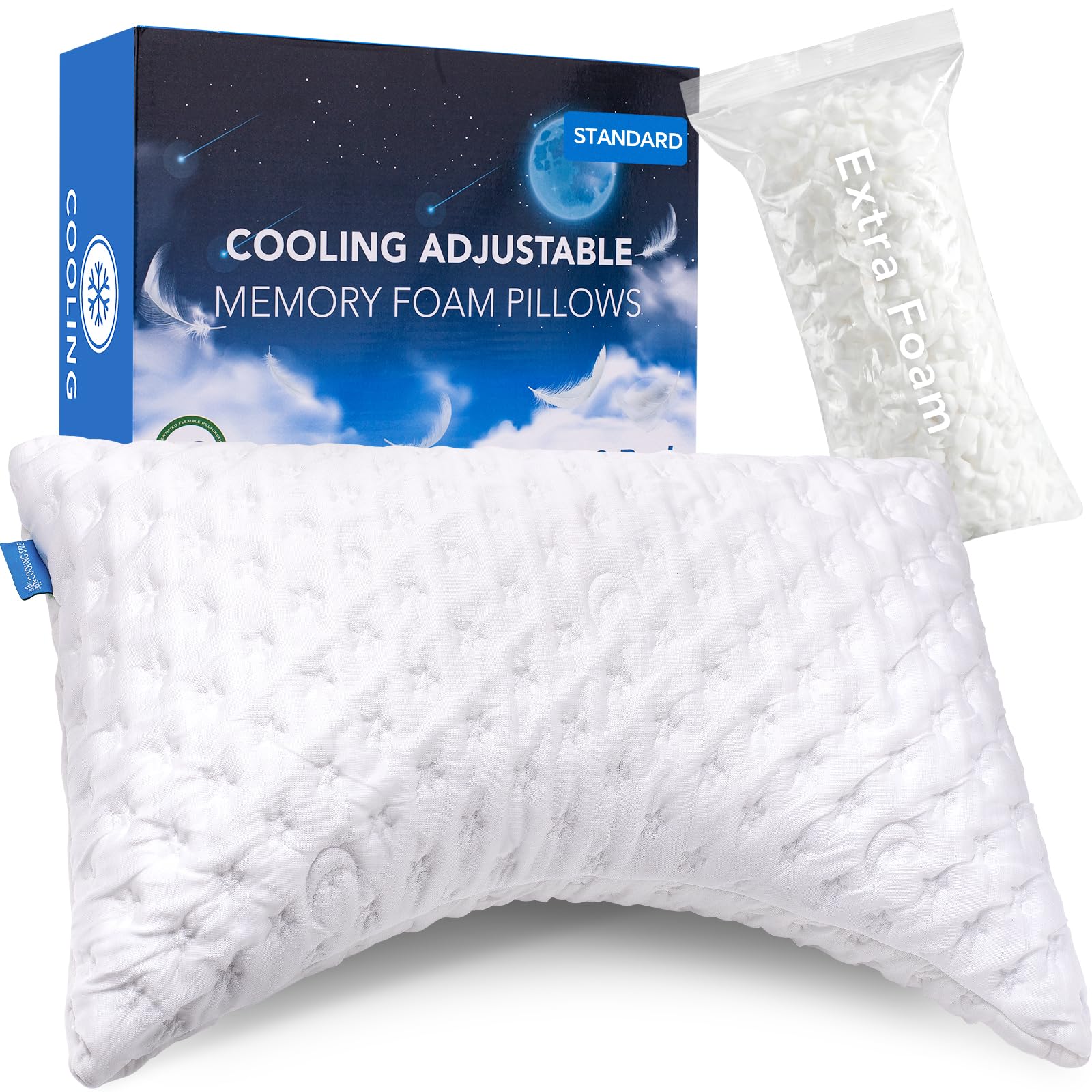 KUCEY Cooling Side Sleeper Pillow for Neck and Shoulder Pain