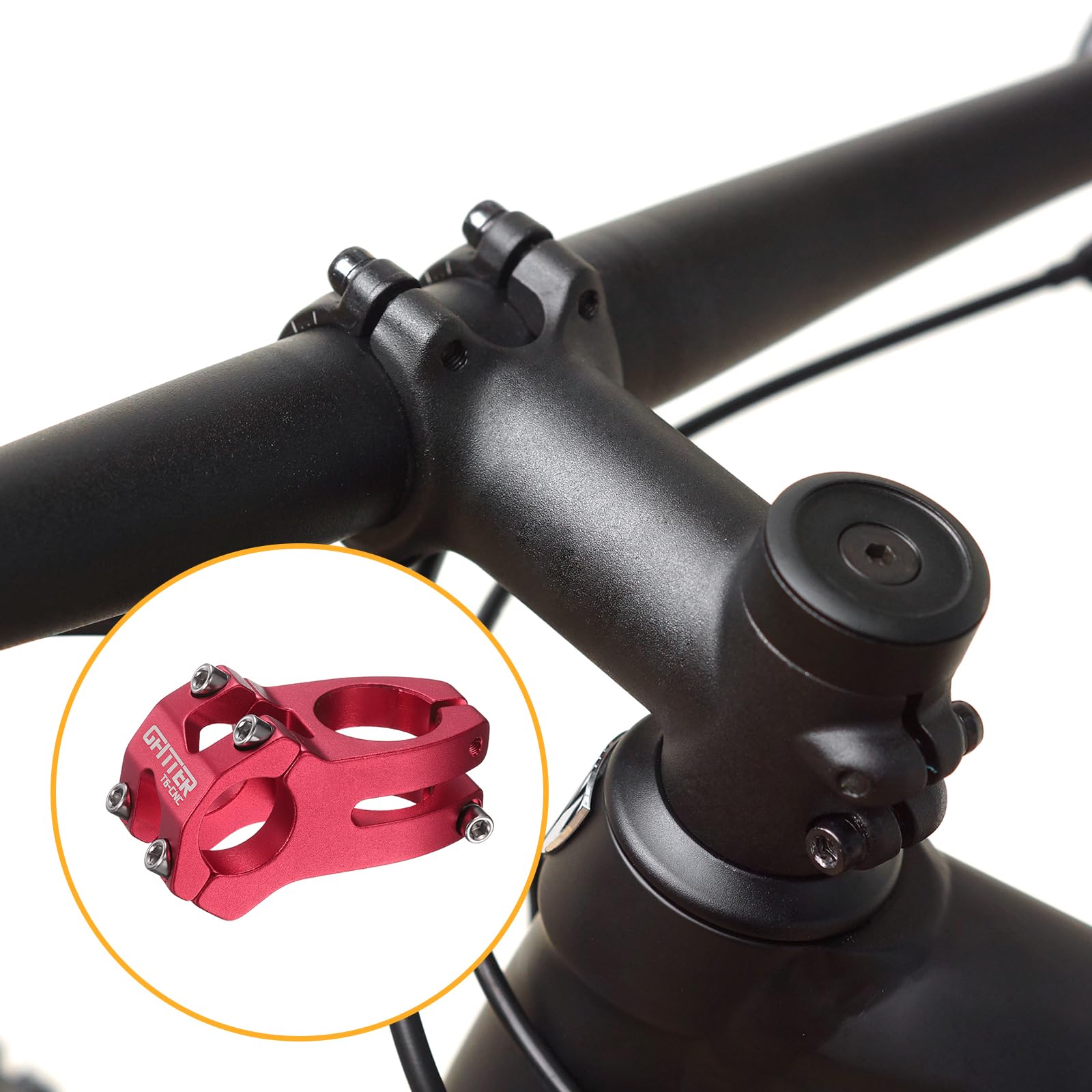 QUARKZMAN 25,4 mm mostek rowerowy 45mm wspornik kierownicy ze stopu aluminium do roweru górskiego BMX rower górski MTB jazda na rowerze, czerwony