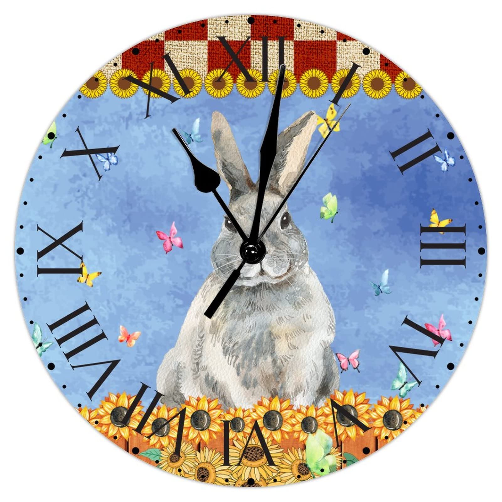 Horloge murale lapin et tournesol pour sublimer la décoration de votre cuisine rustique