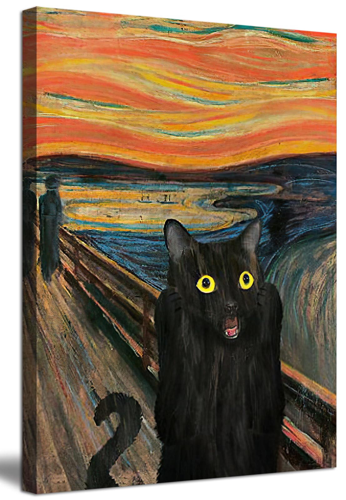 Amazon.com: JSXOVDL Funny Bathroom Wall Art Abstract Cat Canvas