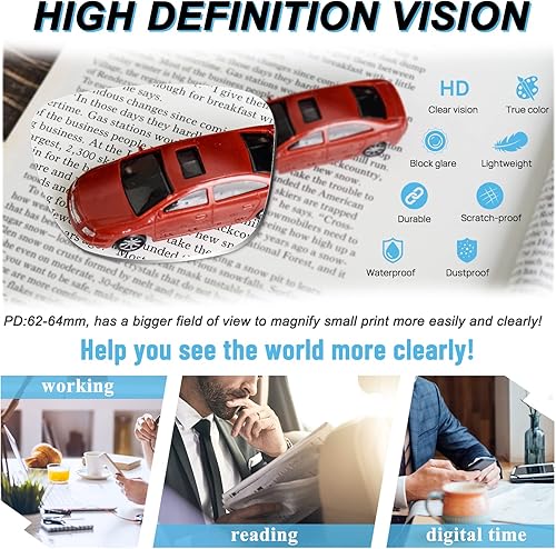 Miniatura 3 de MARE AZZURO Anteojos de lectura cuadrados grandes para hombre, ligeros y flexibles, 1.0 1.25 1.5 1.75 2.0 2.25 2.5 2.75 3.0 3.5