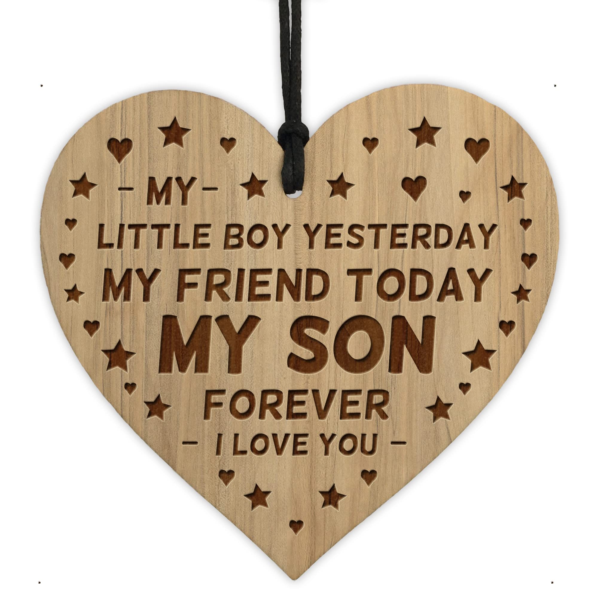 Red Ocean Son 16th 18th 21st Birthday Gift From Mum Dad Novelty Engraved Heart Gift For Son