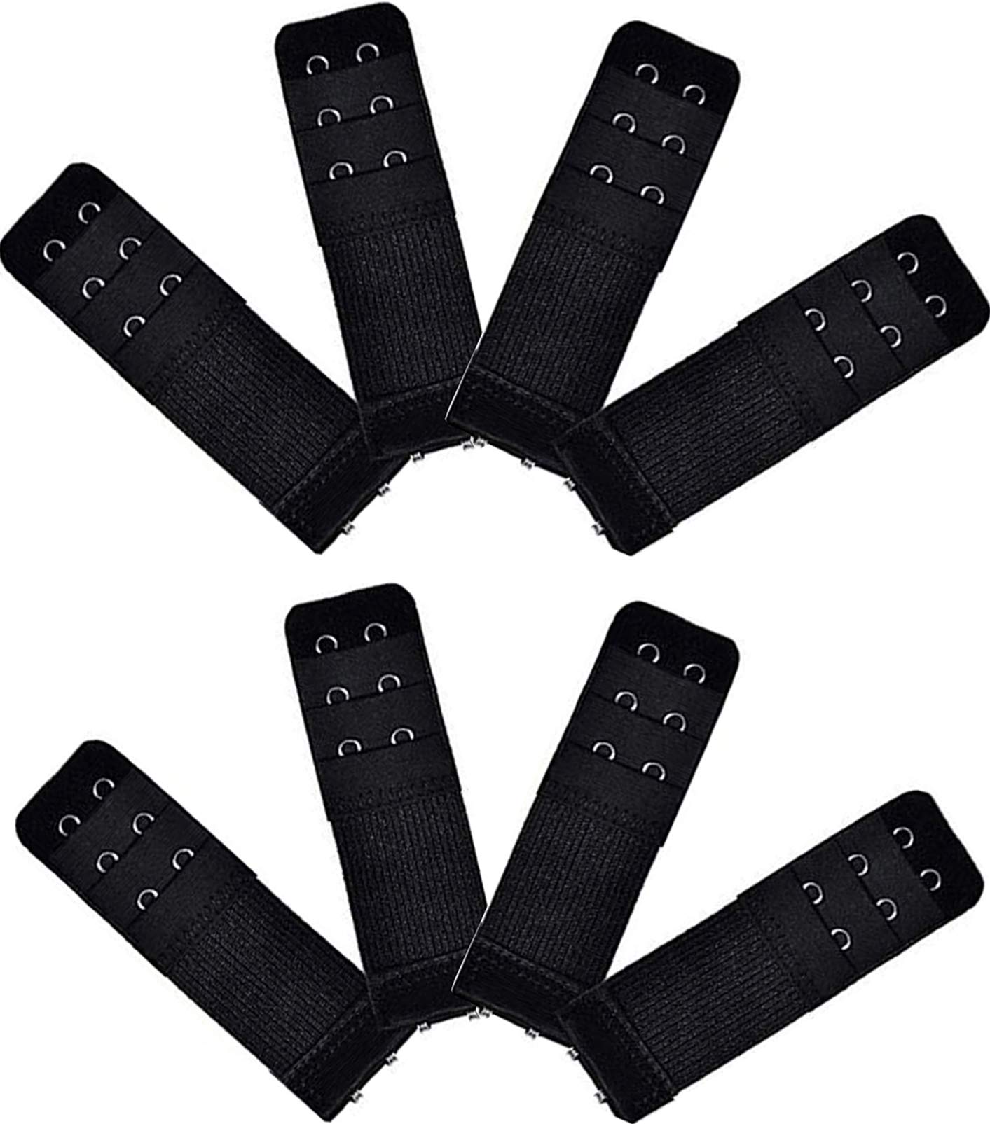 8 Pieces Women Bra Extenders 2 Hooks 3 Rows Elastic Bra Band Hook Strap Extensions Bra Accessories