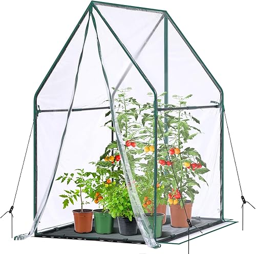 Vista 20 de Mini invernadero para interiores y exteriores: casa verde portátil Ohuhu con almohadilla impermeable para plantas pequeñas germinación de vivero
