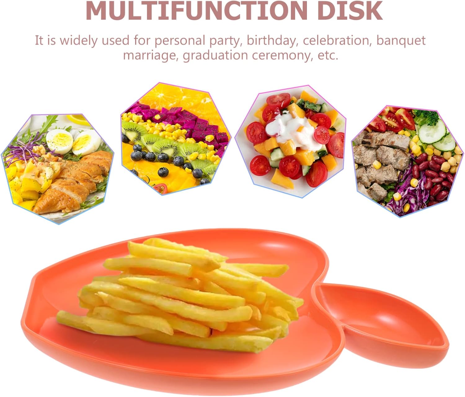 Hemoton Dumpling Serving Plate Apple- Shaped Chip and Dip Serving Dish Fruit Platter for Home Parties Fruit Veggies Candy Nut Snack : Home & Kitchen