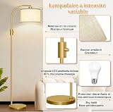 Nintiue lampadaire sur pied salon Doré, 165cm Arc lampe sur pied de salon - 4
