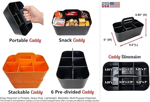 Miniatura 9 de Pequeño organizador apilable y portátil de 6 compartimentos - Fabricado en Estados Unidos (verde)