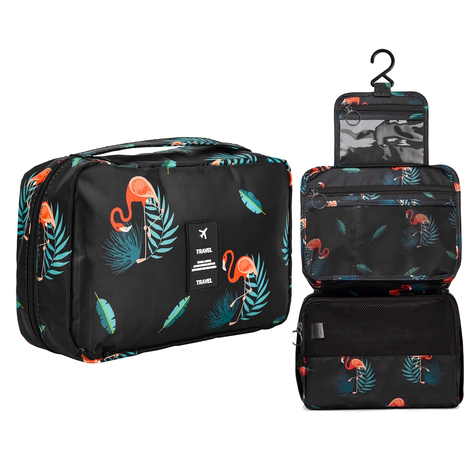 Deolven Neceser de Viaje, Neceser Maquillaje Viaje con Gancho Colgante, para Hombre y Mujer, Avion Viajes Accesorios Bolsa Aseo Impermeable