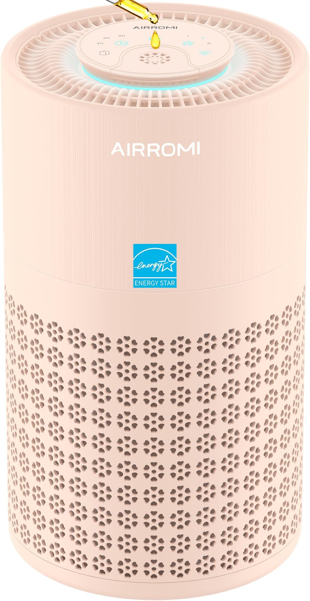 AIRROMI Air Purifier for Bedroom with True H13 HEPA 3-in-1 Filters, Pet Air Purifiers for Home Cat Pee Smell, Covers Up to 983 Ft², Quiet 360° intake Air Cleaner for Allergies Dust Smoke Odor Orange
