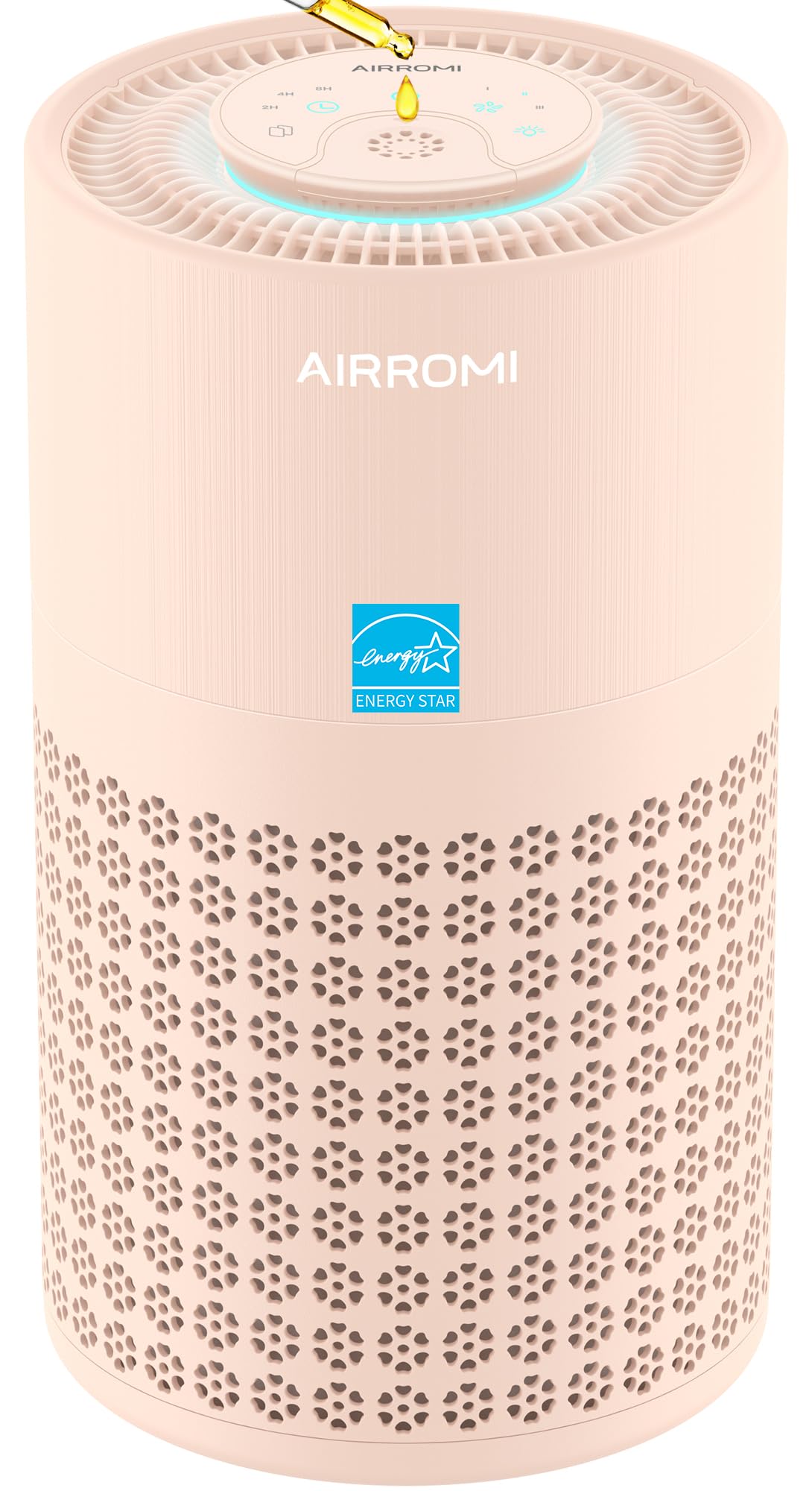 AIRROMI Air Purifier for Bedroom with True H13 HEPA 3-in-1 Filters, Pet Air Purifiers for Home Cat Pee Smell, Covers Up to 983 Ft², Quiet 360° intake Air Cleaner for Allergies Dust Smoke Odor Orange