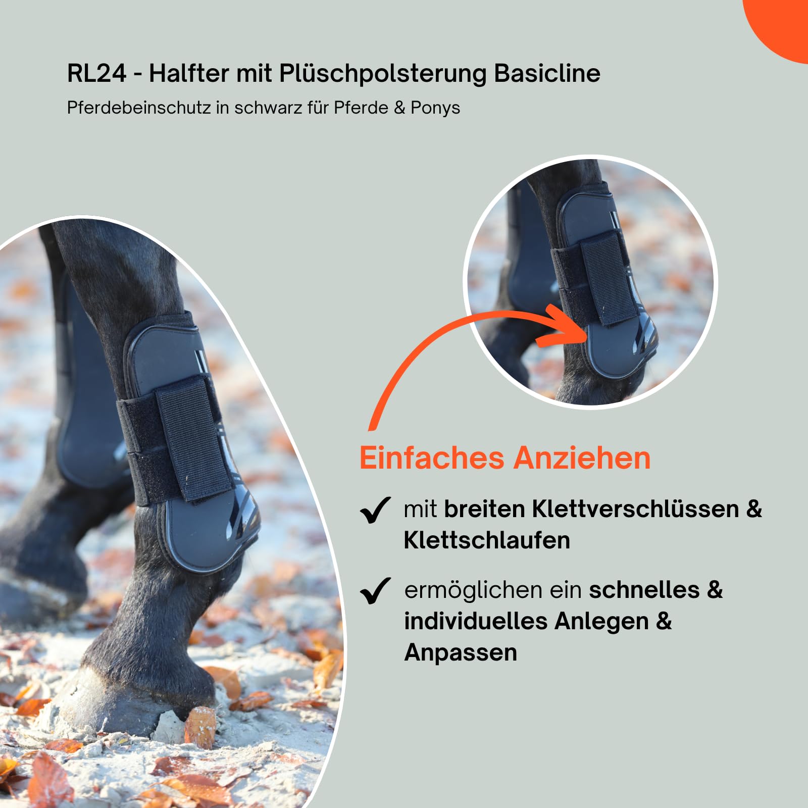 RL24 - Gamaschen & Streichkappen (4er Set) – Pferdebeinschutz mit Klettverschluss – gefüttert, anatomisch geformt & stoßabsorbierend – Pony & Pferde Zubehör – vielen Farben & Größen