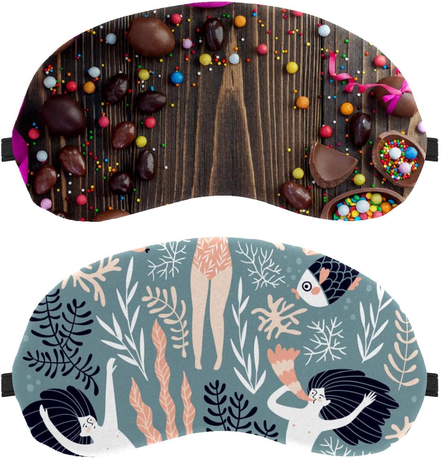 2 mascherine per dormire sul fianco, con piante acquatiche a forma di sirena sono graziose maschere per dormire, per dormire, copertura morbida per gli occhi per viaggi, pisolini, aereo, blocco della