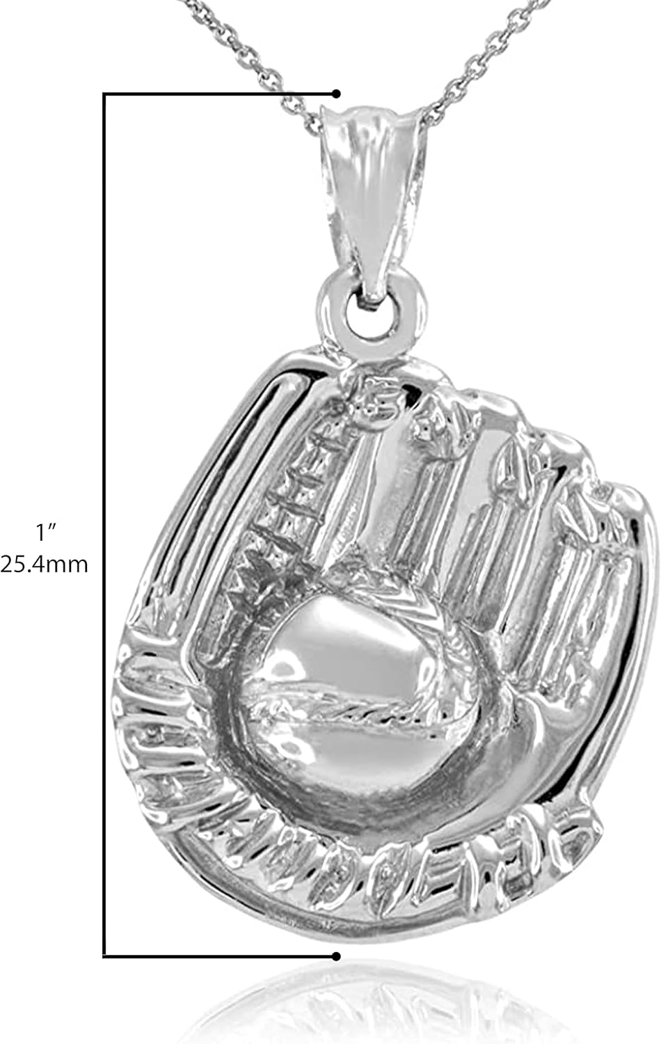 Claddagh Gold .925 Sterling Silver Baseball or Softball Glove & Ball Charm Pendant - Image 4